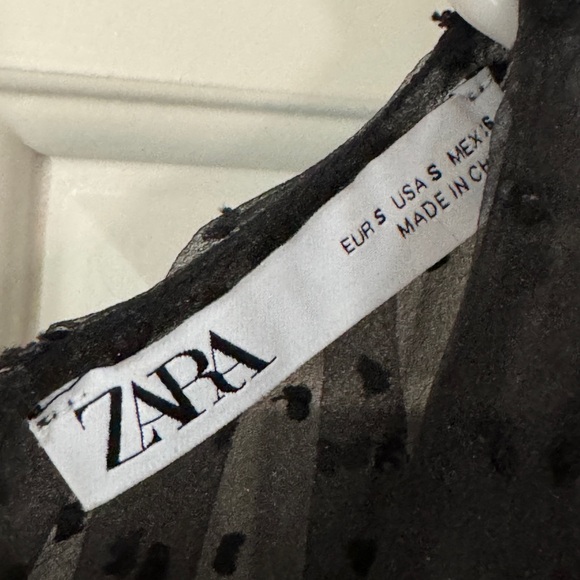 Zara Black Mesh Combination Mini Dress - Picture 8 of 10